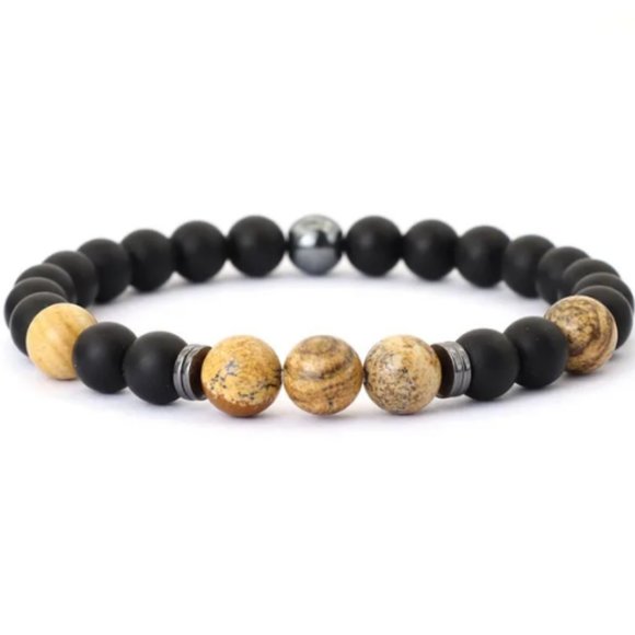 Onyx Bracelet,Gemstones Beads Bracelet,Good Luck Bracelet,Gift for Her,for Him - Picture 1 of 1